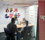 upGrad Jaipur Office - student and parents with the counselling team after their study abroad session